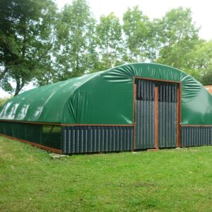 Green and White 250 mu (1000 gauge) Polythene